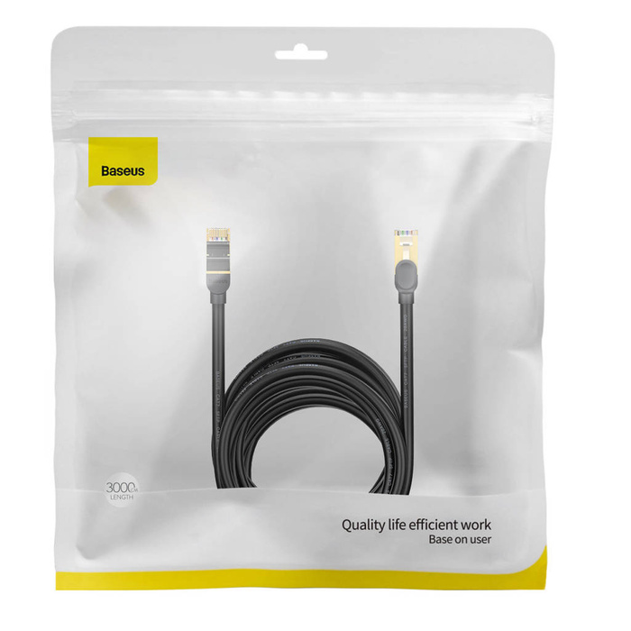 Baseus Speed Seven szybki kabel sieciowy RJ45 10Gbps 30m czarny (WKJS011001)