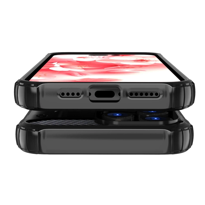 Etui Hybrid Armor pancerne na iPhone 16 Pro - czarne