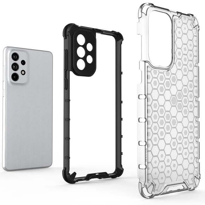 ETUI Honeycomb etui pancerny pokrowiec z żelową ramką Samsung Galaxy A73 przezroczysty CASE