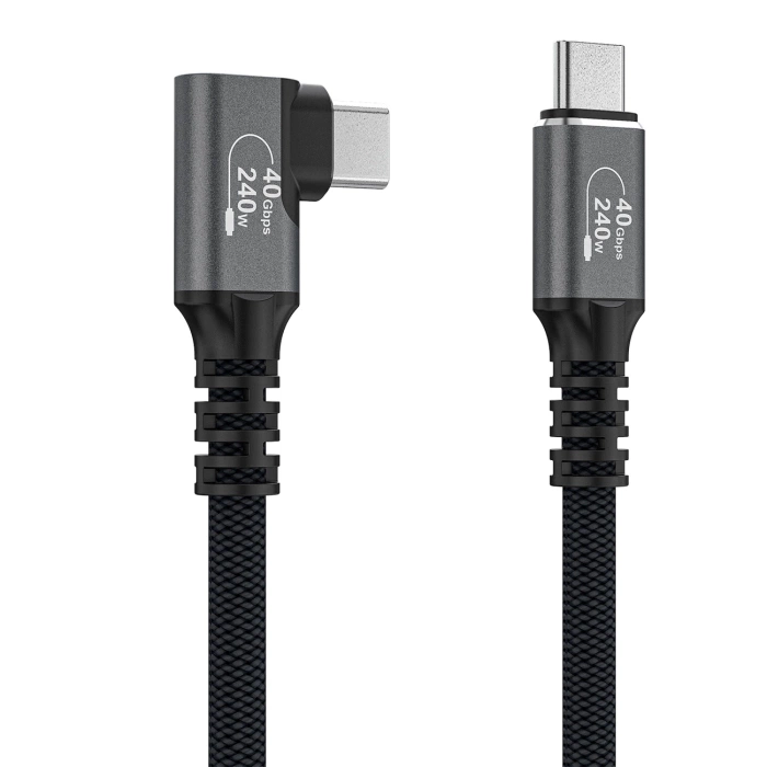 Kabel kątowy Wozinsky WPS2-UY41S USB-C Thunderbolt 4 240W 2m - czarny