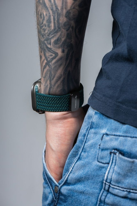 Pasek do Apple Watch Forcell F-Design FA02 magnetyczny nylon 38 / 40 / 41 mm ciemny zielony