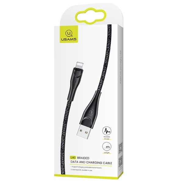 Kabel Pleciony USAMS Lightning 3m 2A US-SJ397 Czarny