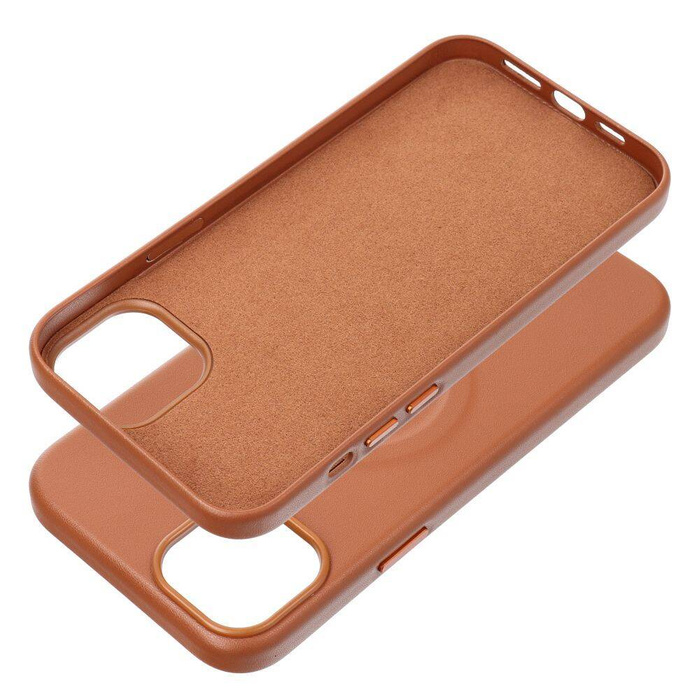 ROAR futerał LEATHER MAG kompatybilny z MagSafe do IPHONE 15 Plus Brązowy
