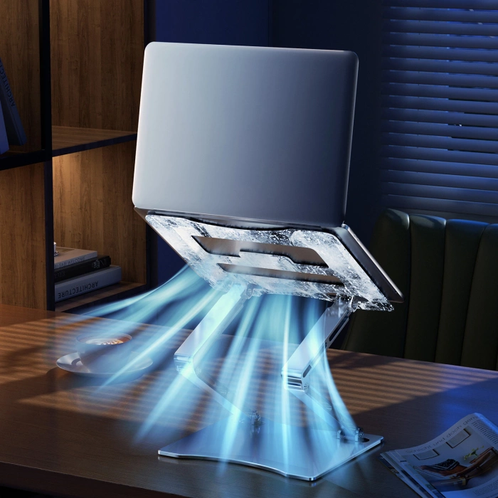 Podstawka pod laptopa Wozinsky WRS-CPY75DSS aluminiowa + Gratis! podstawka do smartfona - srebrna