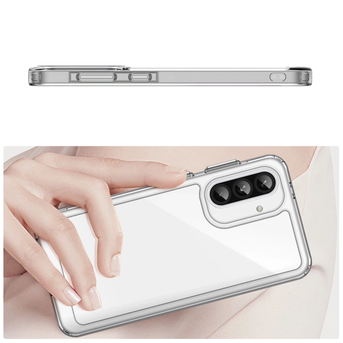 Etui Outer Space Case do Samsung Galaxy A56 pokrowiec z elastyczną ramką - przezroczyste