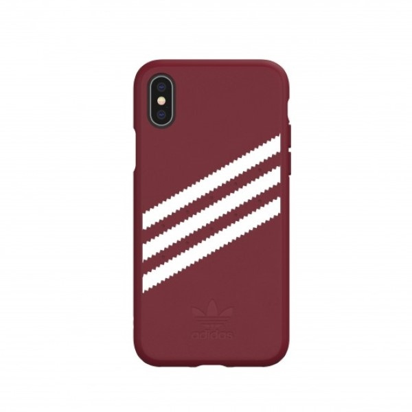 Etui Adidas OR Moulded PU Suede iPhone X/XS burgundowy/collegiate burgundy 33282