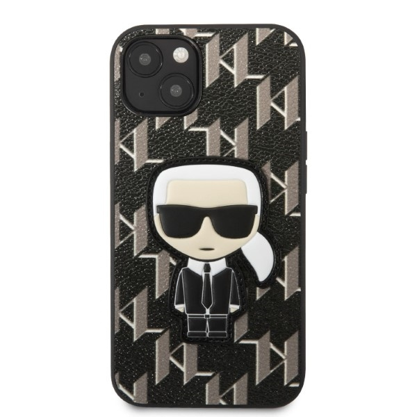 Etui Karl Lagerfeld iPhone 13 6,1" Hardcase Czarny/black Monogram Ikonik Patch Case