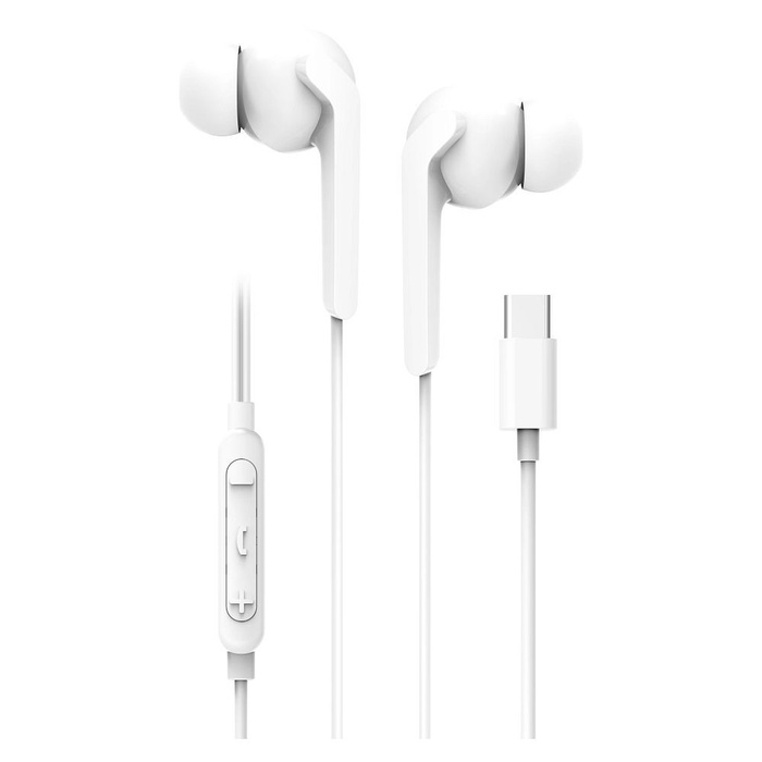 Słuchawki przewodowe douszne USB C (DAC) Blue Star M15C 1,2 m białe