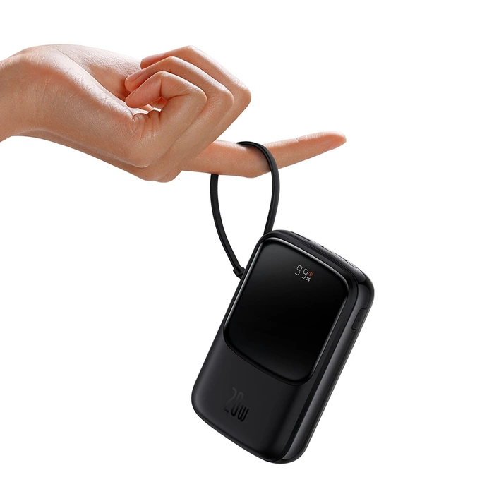 [PO ZWROCIE] Powerbank 10000mAh 20W Baseus Qpow Pro Overseas Edition + kabel USB C 3A - czarny