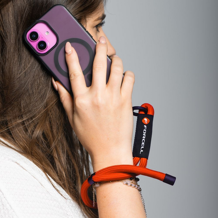 Smycz do telefonu na nadgarstek z regulacją długości Forcell F-Design R10X40 (max 20cm w pętli) czerwona