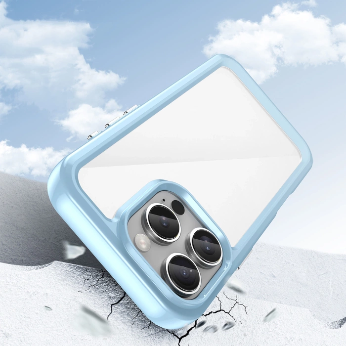 Etui Outer Space Case z żelową ramką do iPhone 16 Pro Max - niebieskie