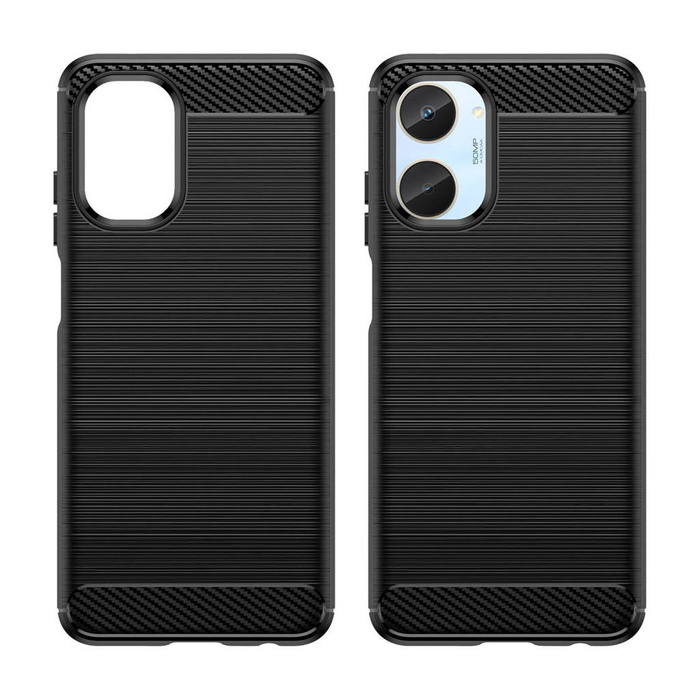 Etui Carbon Case etui do Realme 10 elastyczny silikonowy karbonowy pokrowiec czarne Case