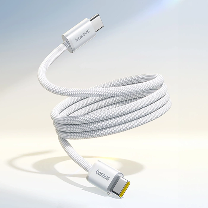 Kabel Baseus Dynamic 4 Pro 100W USB-C - USB-C magnetyczny 1m - biały