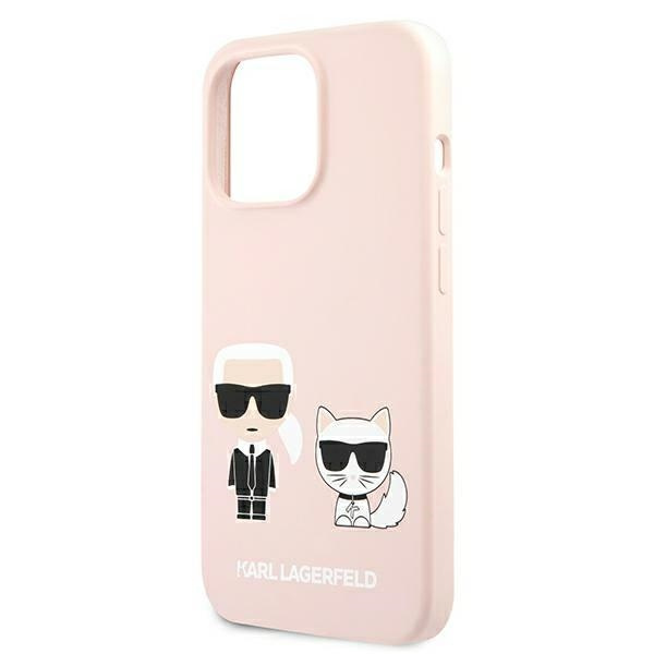 Etui KARL LAGERFELD Apple iPhone 13 Pro Max Silicone Ikonik Karl & Choupette Magsafe Różowy Hardcase