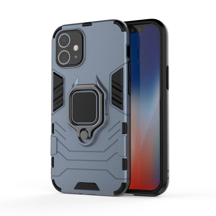 Ring Armor pancerne hybrydowe etui pokrowiec + magnetyczny uchwyt iPhone 12 mini niebieski