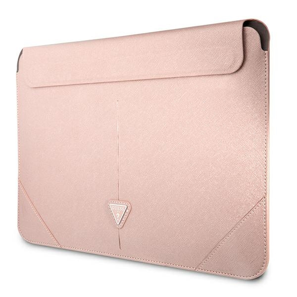 Etui GUESS Laptop 16 Sleeve Saffiano Triangle Logo Różowy Case
