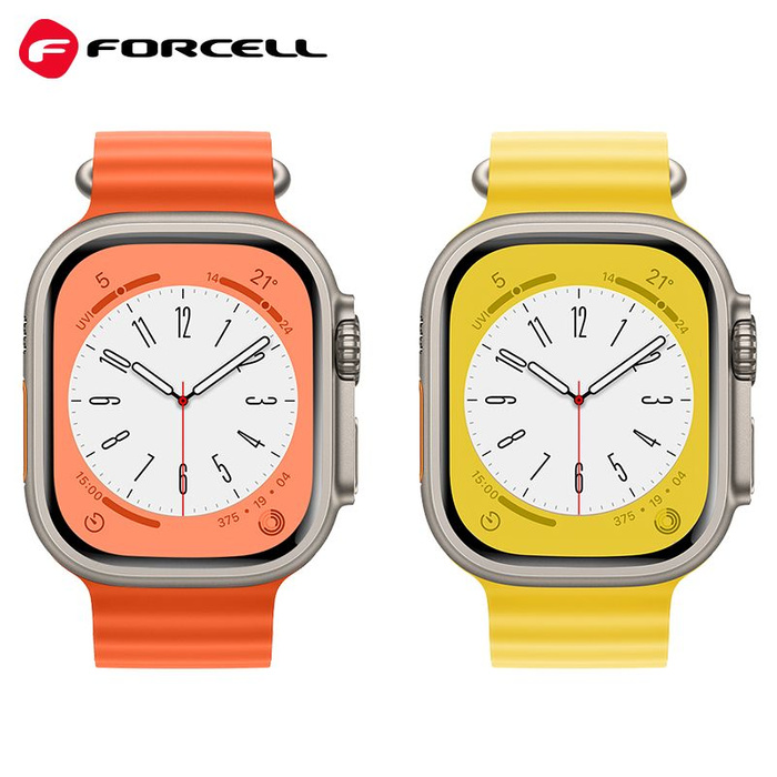 Pasek do Apple Watch Forcell F-Design FA12 dziurki silikon 38 / 40 / 41 mm zólty