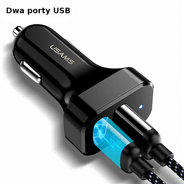 Ładowarka Samochodowa USAMS 2X USB-A C13 2,1A Czarny