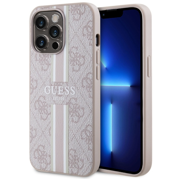 Etui Guess GUHMP13LP4RPSP iPhone 13 Pro / 13 6,1" różowy/pink hardcase 4G Printed Stripes MagSafe Case