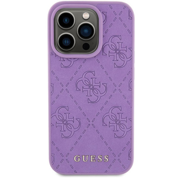 Etui Guess GUHCP15XP4EPMU iPhone 15 Pro Max 6.7" fioletowy/light purple hardcase Leather 4G Stamped Case