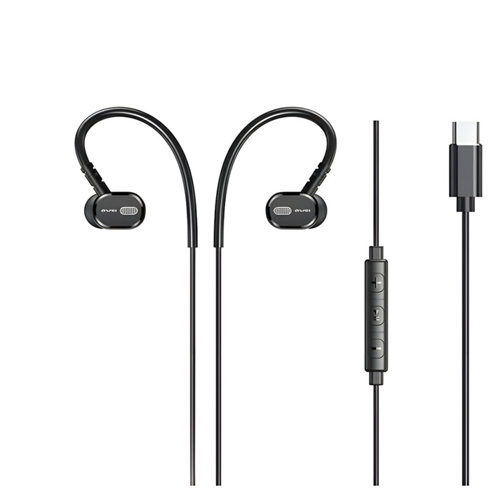 AWEI słuchawki stereo TC-6 USB-C czarny/black