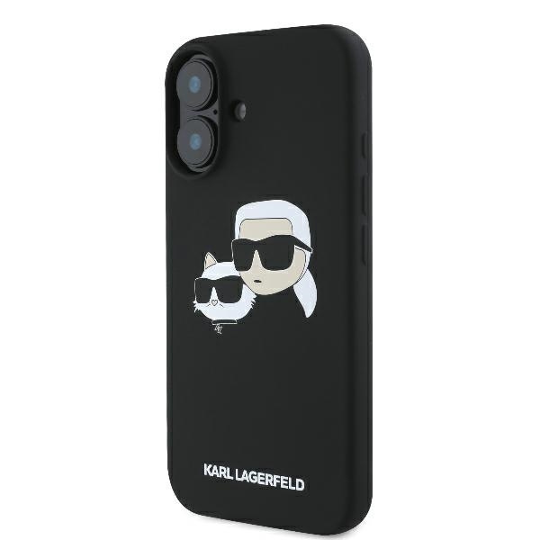 Karl Lagerfeld KLHMP16SSKCHPPLK iPhone 16 6.1" czarny/black hardcase Silicone Double Heads Print MagSafe