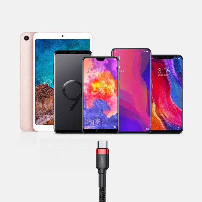 BASEUS CAFULE TYPE-C CABLE 300CM GREY/BLACK