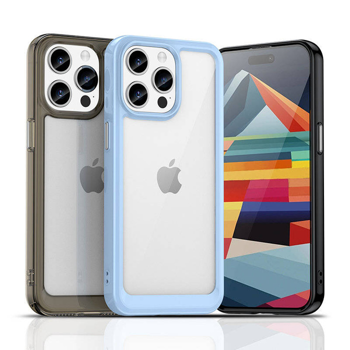 Etui Wzmocnione etui z elastyczną ramką do iPhone 15 Pro Outer Space - przezroczyste Case