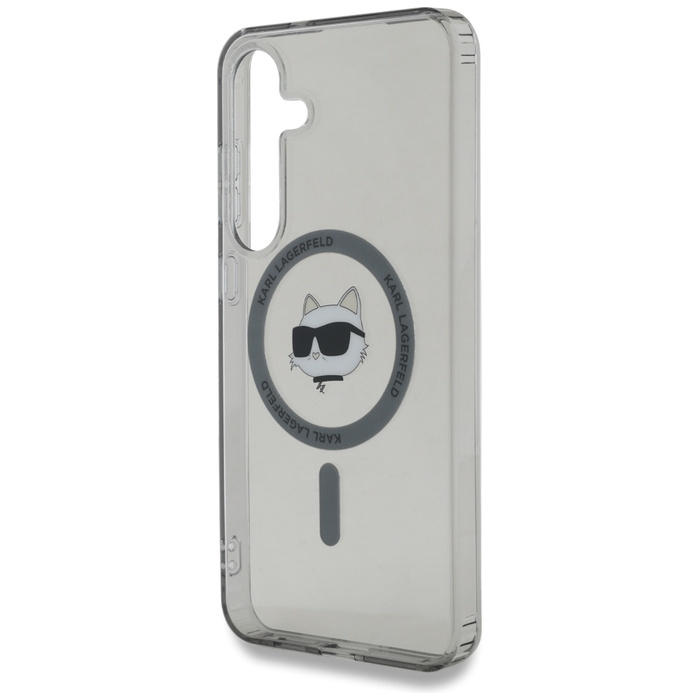Etui Karl Lagerfeld Button Choupette      Head Printed Logo MagSafe do Samsung Galaxy S25 czarny