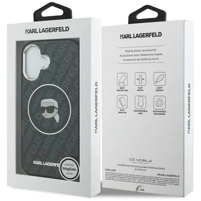 Etui Karl Lagerfeld IML Karl Head Logo   MagSafe do iPhone 17 czarny