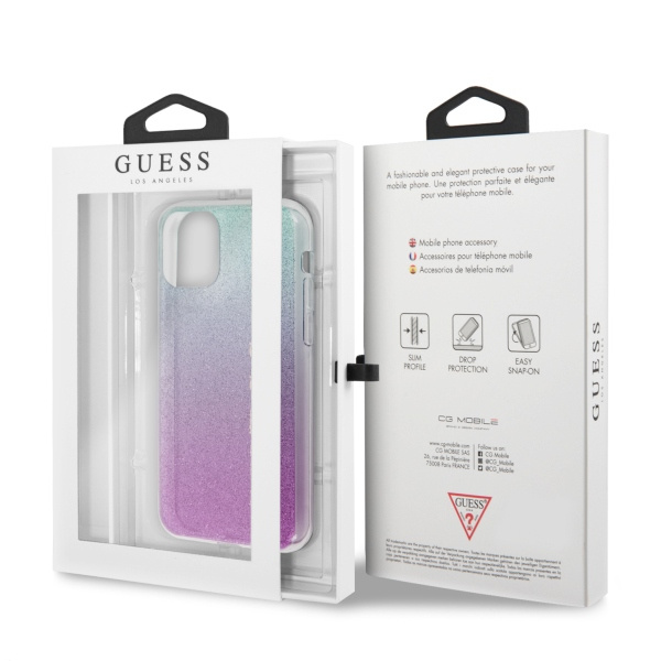 Etui GUESS Apple iPhone 11 Pro Glitter Gradient Różowy Niebieski Case