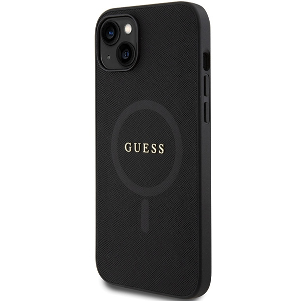 Etui Guess GUHMP15SPSAHMCK iPhone 15 6.1" czarny/black hardcase Saffiano MagSafe Case