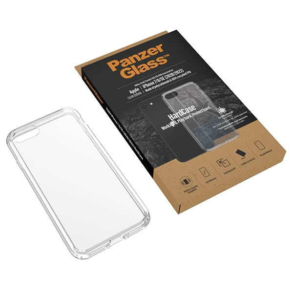 PanzerGlass HardCase iPhone SE 2022 / SE 2020 / 7 / 8 Antibacterial Military grade Tangerine transparent 0377