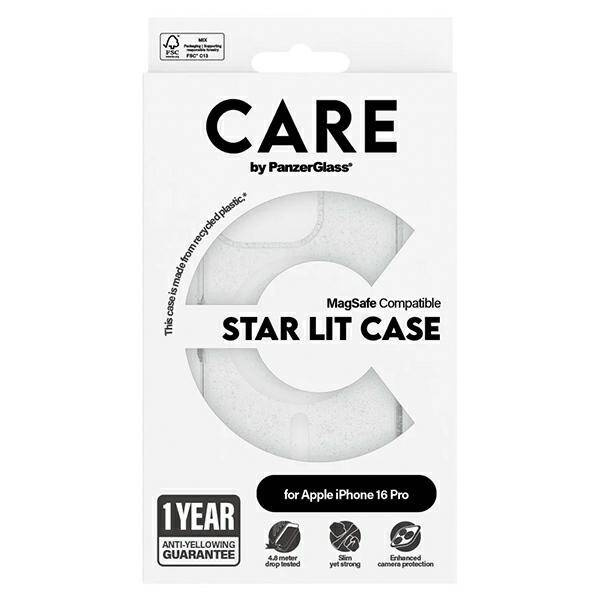 Etui CARE by PanzerGlass Flagship Star Lit Case iPhone 16 Pro 6,3" biały/white MagSafe 1342
