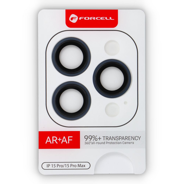 Szkło hartowane na aparat do iPhone 15 Pro / 15 Pro Max Forcell Premium tytanowe niebieskie