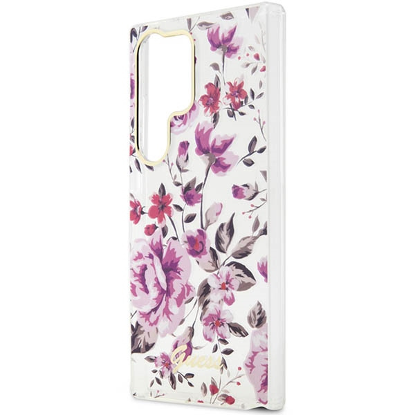 Etui Guess Guhcs23lhcfwst S23 Ultra S918 Biały/white Hardcase Flower Collection Case