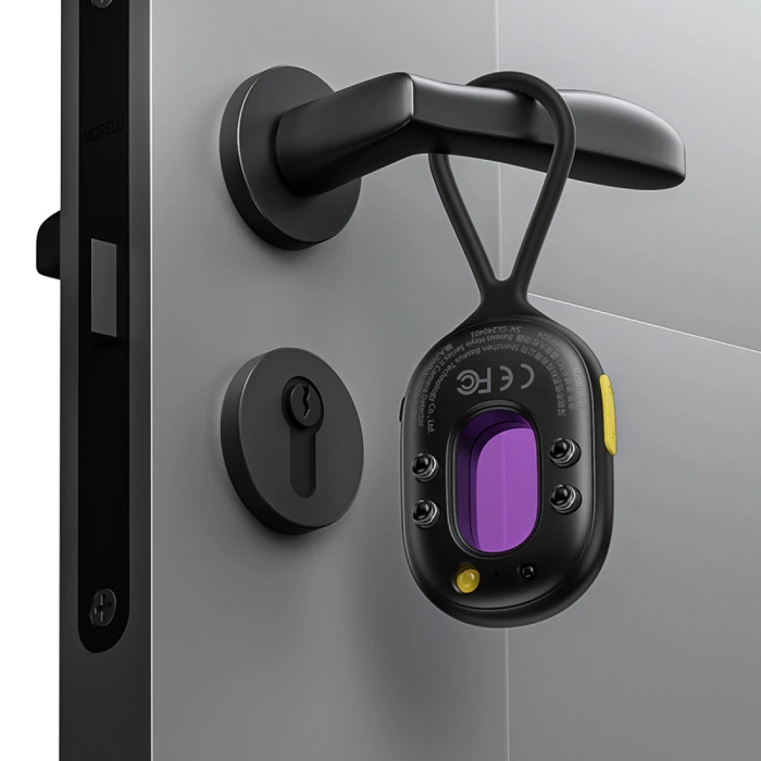 Wykrywacz ukrytych kamer Baseus Heyo Series II z alarmem i mini latarką + kabel Baseus Simple USB-A - USB-C – czarny