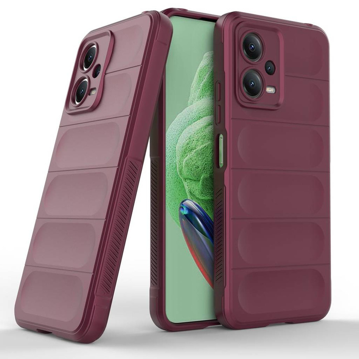 Etui Magic Shield Case etui do Xiaomi Redmi Note 12 5G / Poco X5 5G elastyczny pancerny pokrowiec burgundowe Case