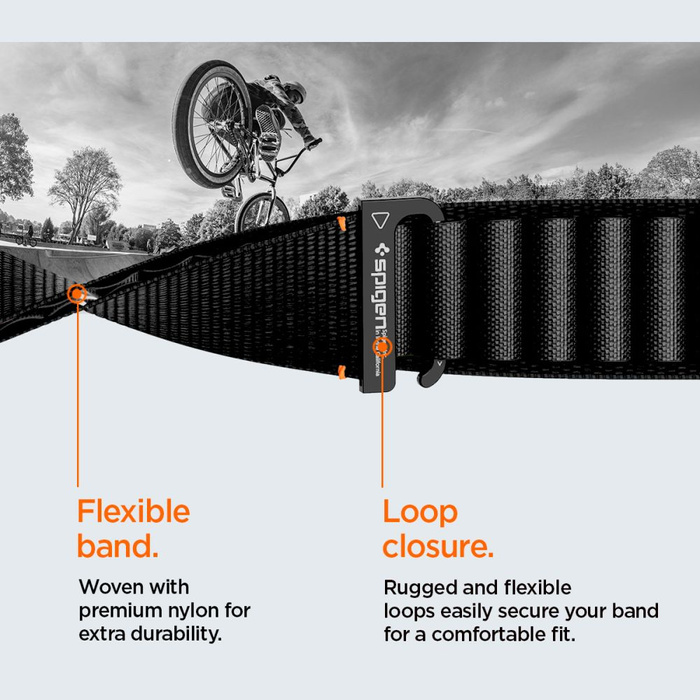 PASEK SPIGEN WBF1 BAND APPLE WATCH 6 / 7 / 8 / 9 / 10 / SE / ULTRA 1 / 2 (44 / 45 / 46 / 49 MM) BLACK