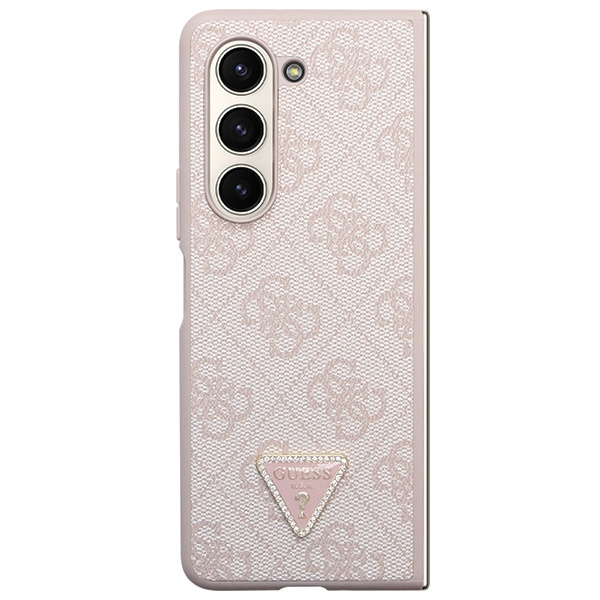 Etui Guess GUHCZFD5P4TDPP F946 Galaxy Z Fold 5 różowy/pink hardcase Leather 4G Triangle Strass Case
