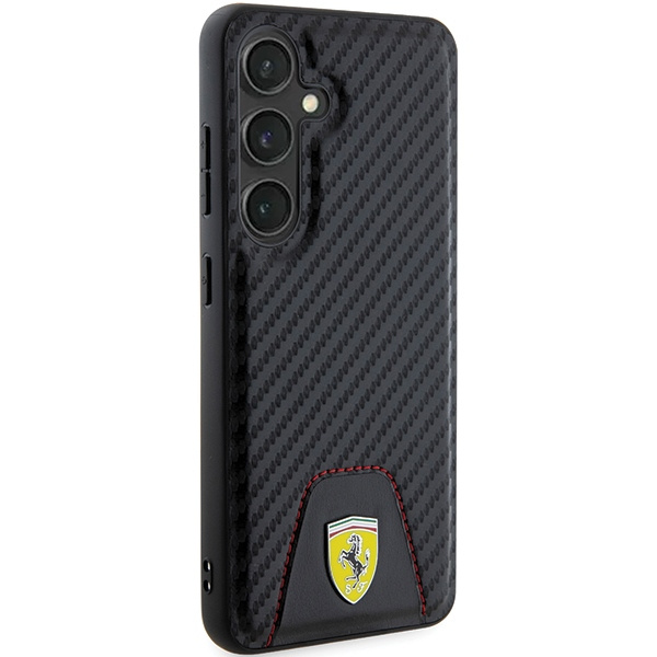 Etui FerrariFEHCS24SN3PUK Samsung Galaxy S24 S921 czarny/black hardcase Carbon Stitched Bottom Case