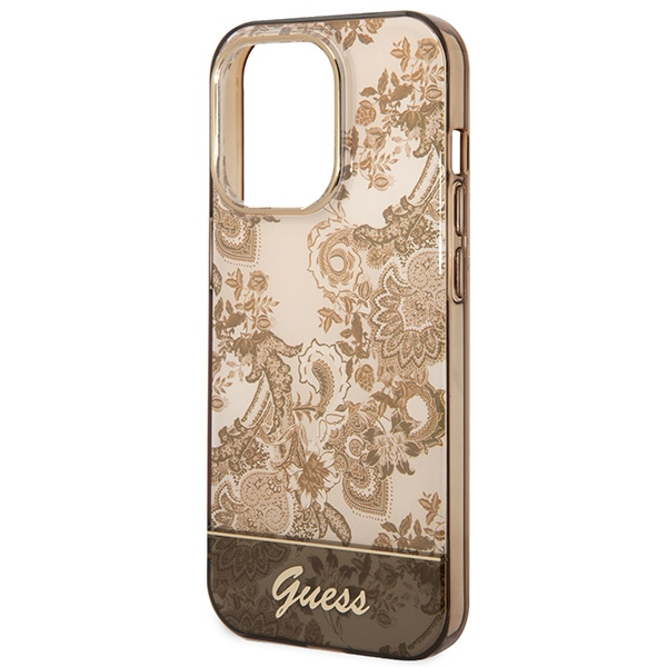 Etui GUESS Apple iPhone 14 Pro Porcelain Collection Brązowy Hardcase