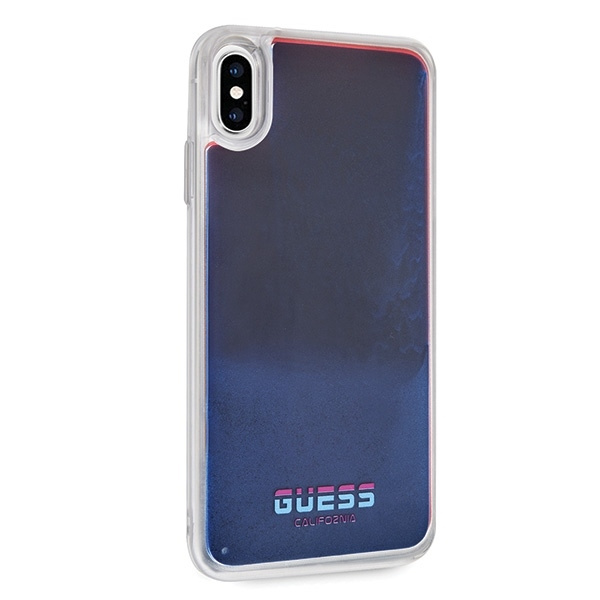 Etui GUESS Apple iPhone Xs Max California Glow In The Dark Niebieski Hardcase
