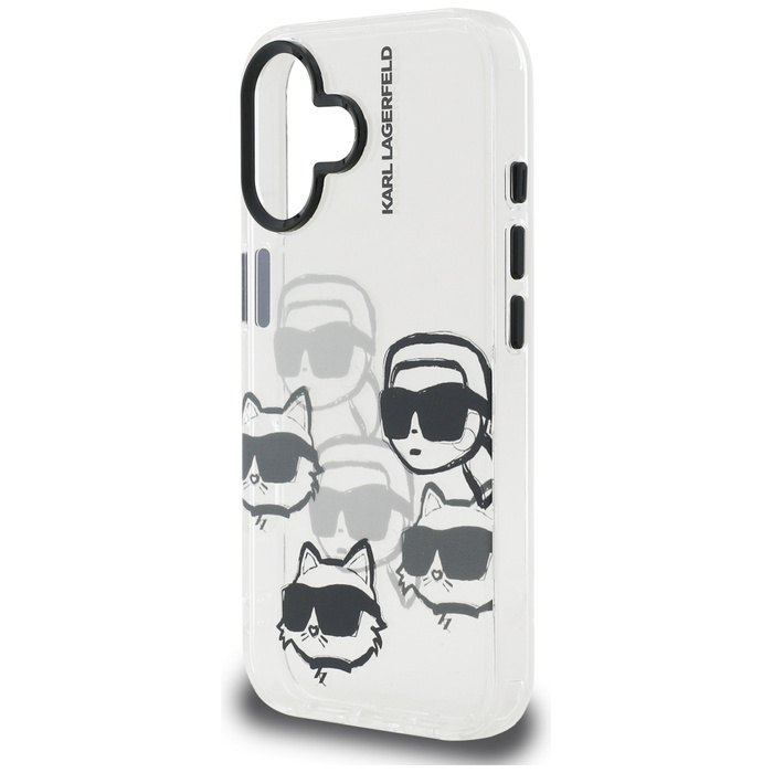 Etui Karl Lagerfeld iPhone 16 IML Multi K&C Head Pattern Przezroczysty