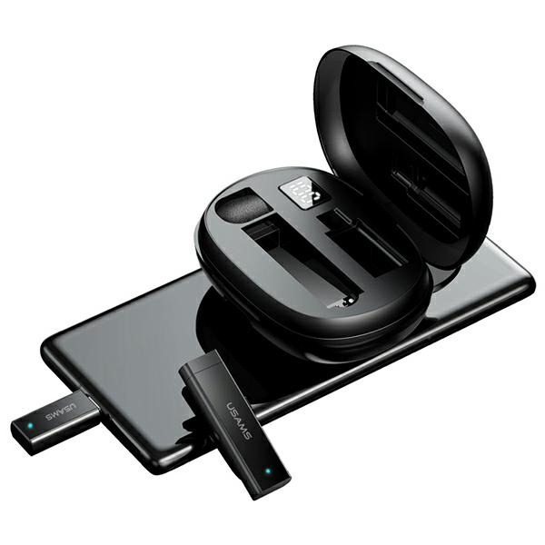 Usams Bezprzewodowy mikrofon krawatowy ENC 2.4G Wireless Lavalier Microphone Lightning ZB244MKF01 (US-ZB244)