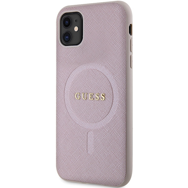 Etui Guess GUHMN61PSAHMCP iPhone 11 / Xr 6.1" różowy/pink hardcase Saffiano MagSafe Case