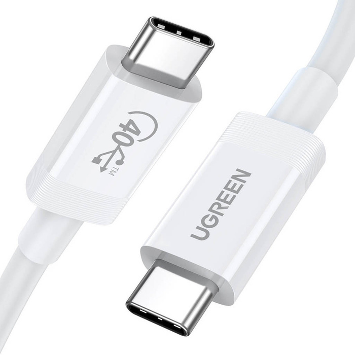 Ugreen kabel przewód USB4 40Gbps USB Typ C - USB Typ C Power Delivery 100W audio wideo 8K 60Hz biały (40113 US506)