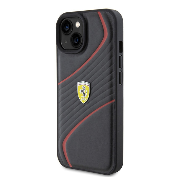Etui Ferrari FEHCP15SPTWK iPhone 15 6.1" czarny/black hardcase Twist Metal Logo Case