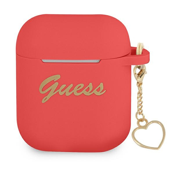 Etui GUESS Apple AirPods Cover Silicone Charm Heart Collection Czerwony Case