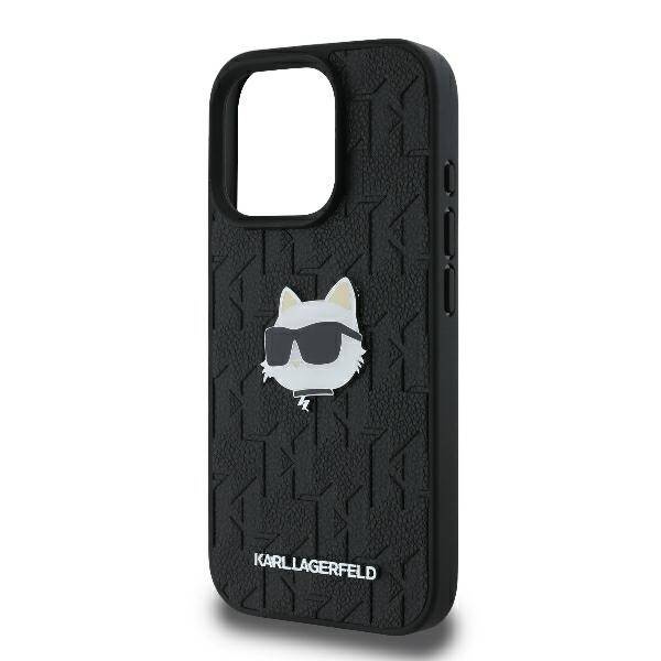 Etui Karl Lagerfeld iPhone 16 Pro 6.3" czarny/black hardcase Monogram Choupette Head Pin